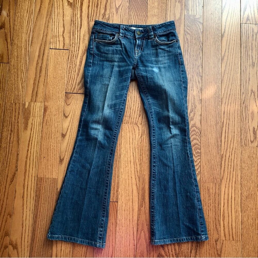 Calvin Klein Rare Classic Ultra Low Flare Y2K Dark Blue Jeans Women’s Size 25